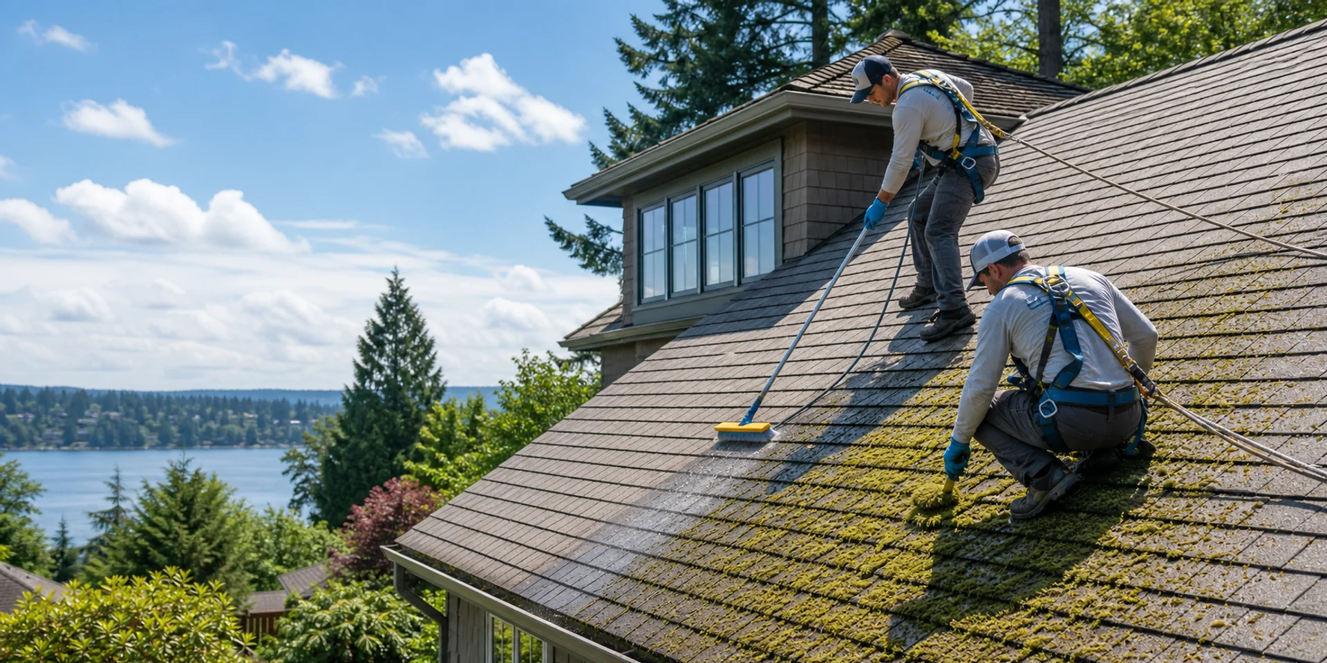 Moss removal and roof cleaning in Lake Oswego