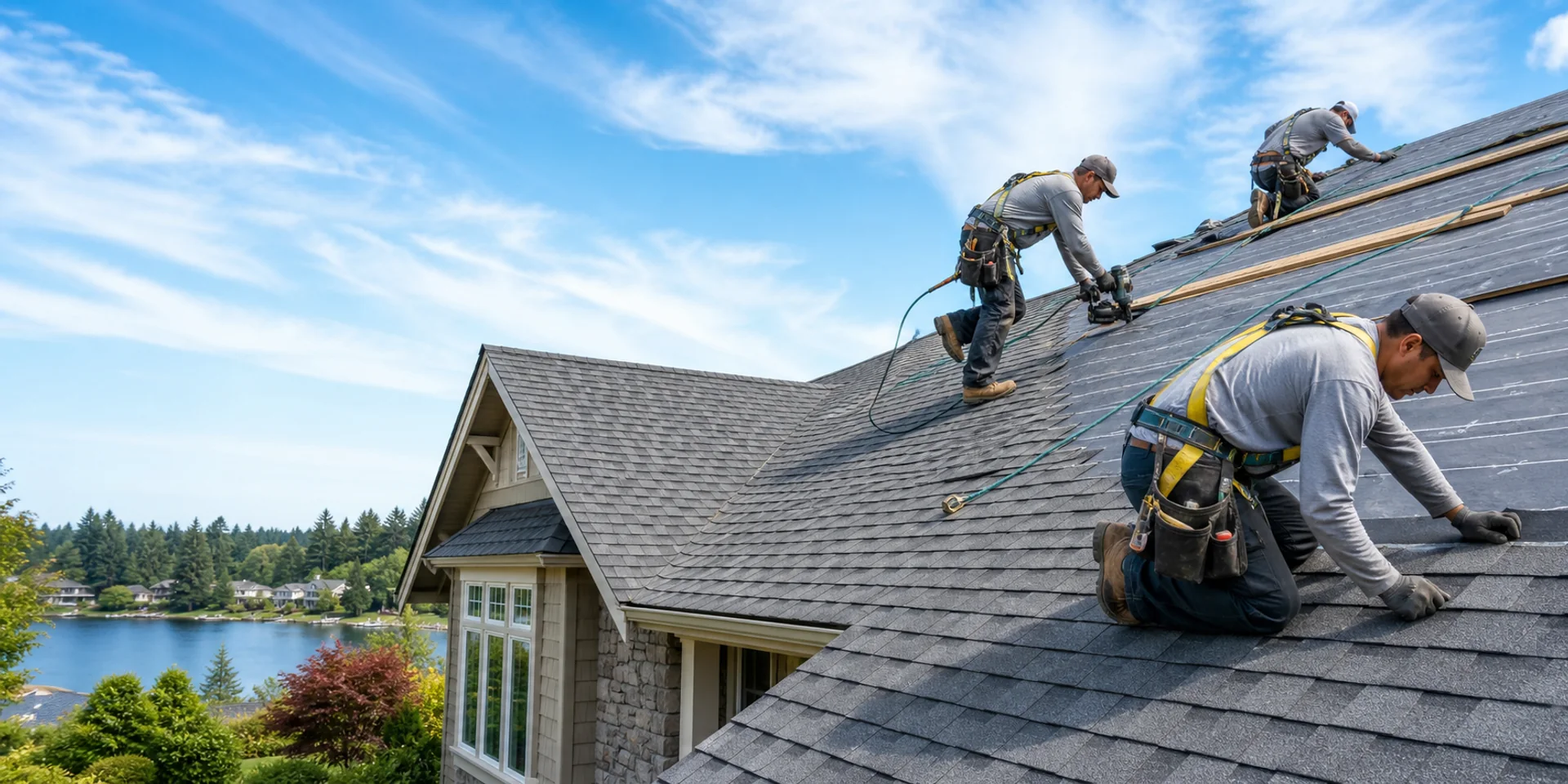 Newly installed roof on a Lake Oswego home